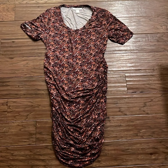 Motherhood Maternity Short Sleeve Floral Dress Size L - Picture 1 of 5